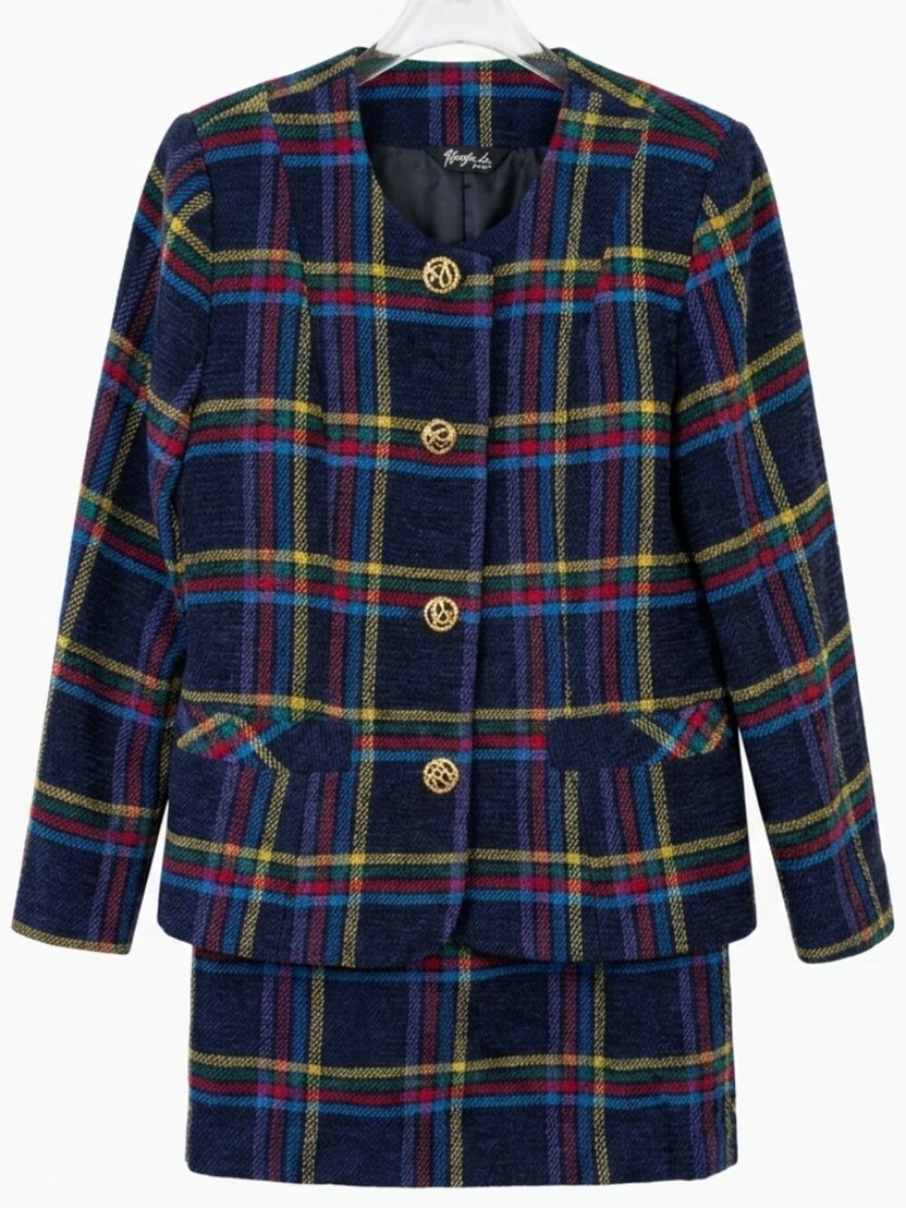 Vintage Japanese Green Apple‎ Rika Plaid Skirt Suit NWOT
